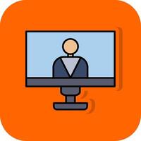 Management Filled Orange background Icon vector