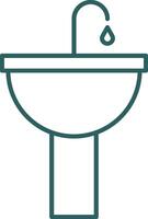 Sink Line Gradient Round Corner Icon vector