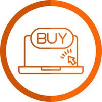 Buy Line Orange Circle Icon vector