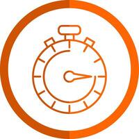 Stopwatch Line Orange Circle Icon vector