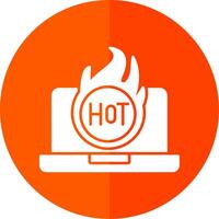 Hot Glyph Red Circle Icon vector