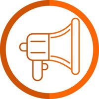 Megaphone Line Orange Circle Icon vector