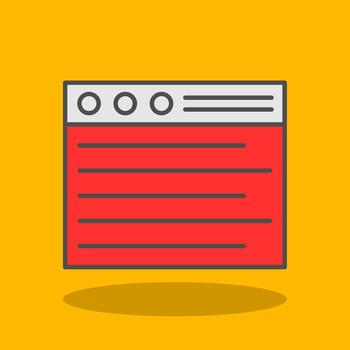 Browser Filled Shadow Icon vector