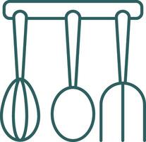 Kitchen Utensils Line Gradient Round Corner Icon vector