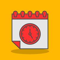 Calendar Filled Shadow Icon vector