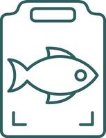 Fish Cooking Line Gradient Round Corner Icon vector