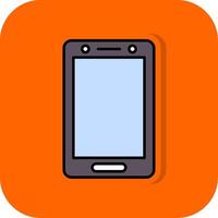 teléfono inteligente lleno naranja antecedentes icono vector