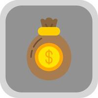 Money Bag Flat Round Corner Icon vector