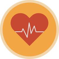 Heart Beat Flat Multi Circle Icon vector