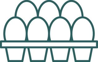 Egg Tray Line Gradient Round Corner Icon vector