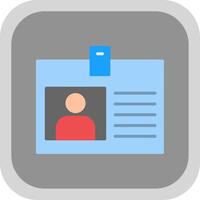 Id Card Flat Round Corner Icon vector