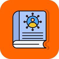 Book Filled Orange background Icon vector