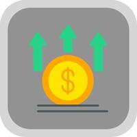 Profit Flat Round Corner Icon vector