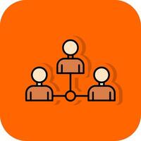 Colleague Filled Orange background Icon vector