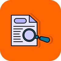Paper Search Filled Orange background Icon vector