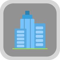 Office Building Flat Round Corner Icon vector