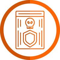 Shield Line Orange Circle Icon vector