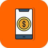 Dollar Filled Orange background Icon vector