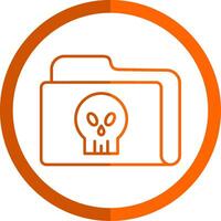 Folder Line Orange Circle Icon vector