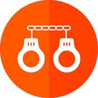 Handcuffs Glyph Red Circle Icon vector