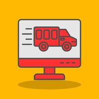 Delivery Truck Filled Shadow Icon vector