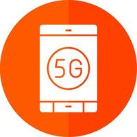 5g Glyph Red Circle Icon vector