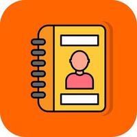 Contact Book Filled Orange background Icon vector