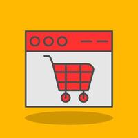 Shopping Cart Filled Shadow Icon vector