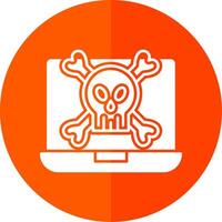 Malware Glyph Red Circle Icon vector