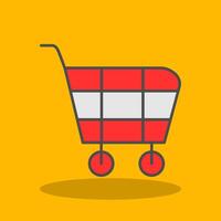 Shopping Cart Filled Shadow Icon vector
