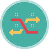 Shuffle Flat Multi Circle Icon vector