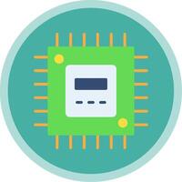 Processor Flat Multi Circle Icon vector