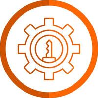 Gear Line Orange Circle Icon vector