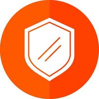 Shield Glyph Red Circle Icon vector