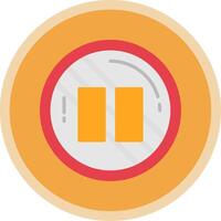 Pause Flat Multi Circle Icon vector