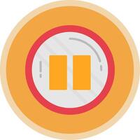 Pause Flat Multi Circle Icon vector