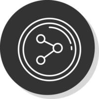 compartir línea gris circulo icono vector