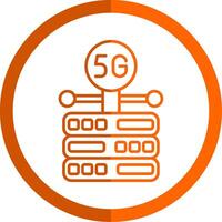 Server Line Orange Circle Icon vector