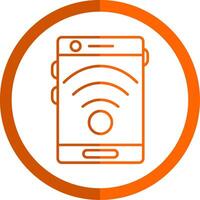 Signal Line Orange Circle Icon vector