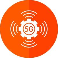 5g glifo rojo circulo icono vector