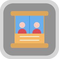Ticket Box Flat Round Corner Icon vector