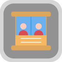 Ticket Box Flat Round Corner Icon vector