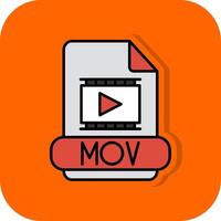 Mov Filled Orange background Icon vector