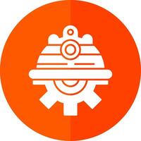 Engineer Glyph Red Circle Icon vector
