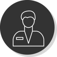 Postman Line Grey Circle Icon vector