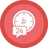 24 Hours Glyph Multi Circle Icon vector