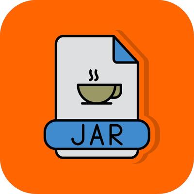 Jar Filled Orange background Icon