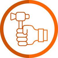 Labour Day Line Orange Circle Icon vector