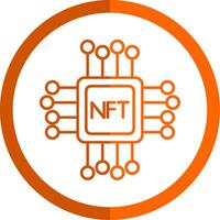 Nft Line Orange Circle Icon vector