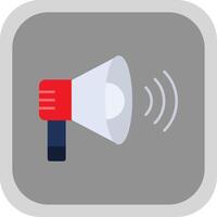 Loud Speaker Flat Round Corner Icon vector